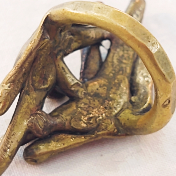 Vintage Handmade Bronze Brutalist Modernist Ring- Size 7 - Picture 8 of 9